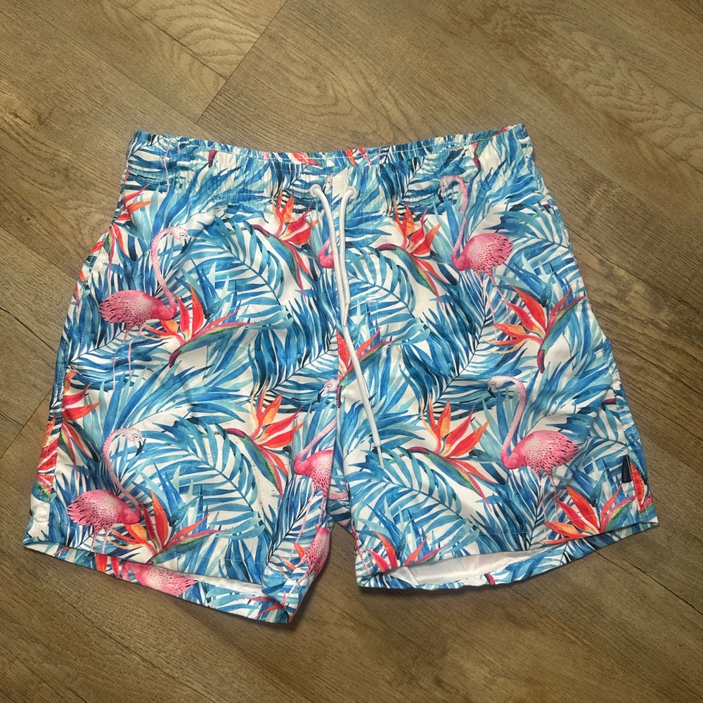 RING OF FIRE Men's Tropical Ocean Pool Shorts Size Medium EUC - Picture 2 of 8